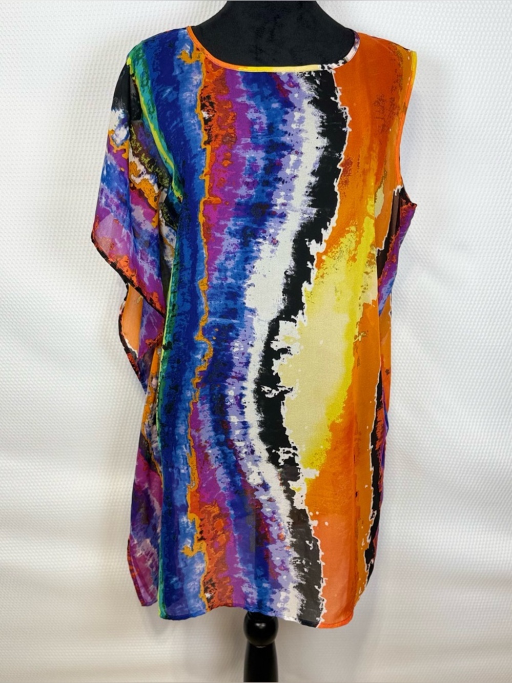 Echo Asymmetrical Sleeve Swim Cover-up or Top Size Medium